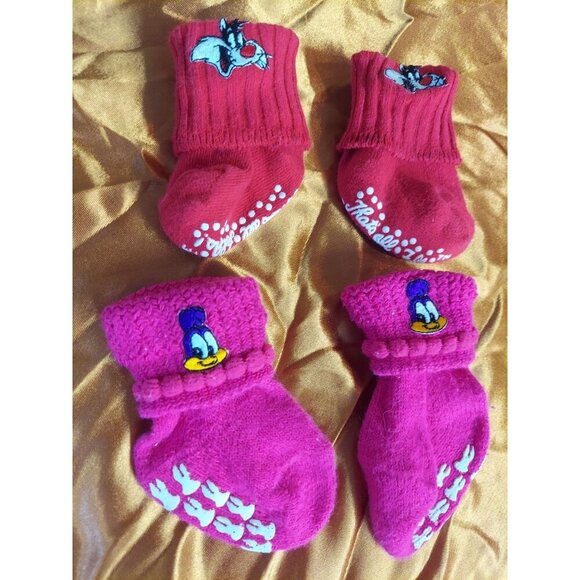 Other - Vintage Looney Tunes Socks For Baby Pink Red Roadrunner P